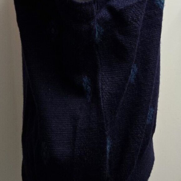 Maglificio Florence Acrylic Wool Blend Vest Diamond Pattern Size Large Dark Blue - Picture 2 of 4